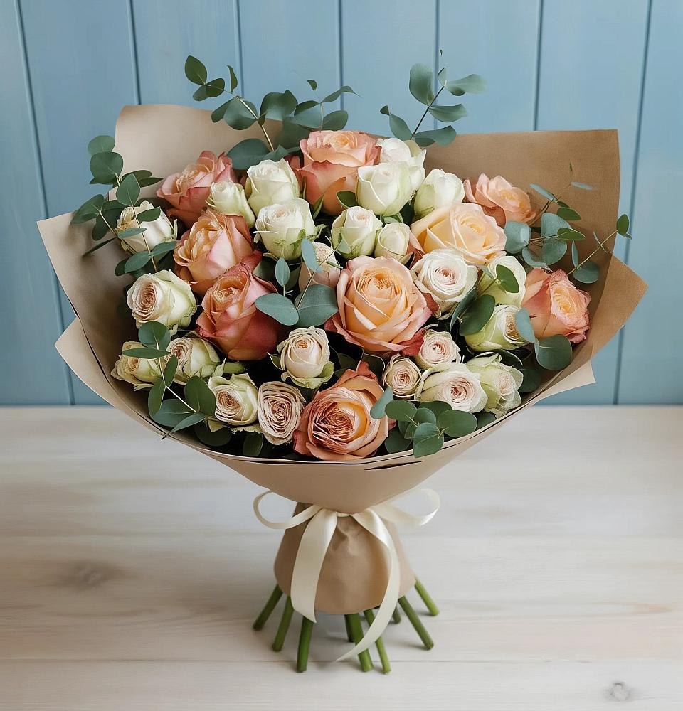 Букет цветов из: Альстромерии и Розы в Иннополисе