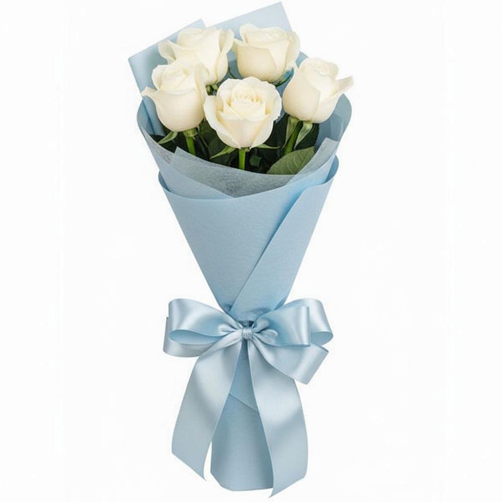 Букет 5 Белых роз Проуд в Иннополисе
