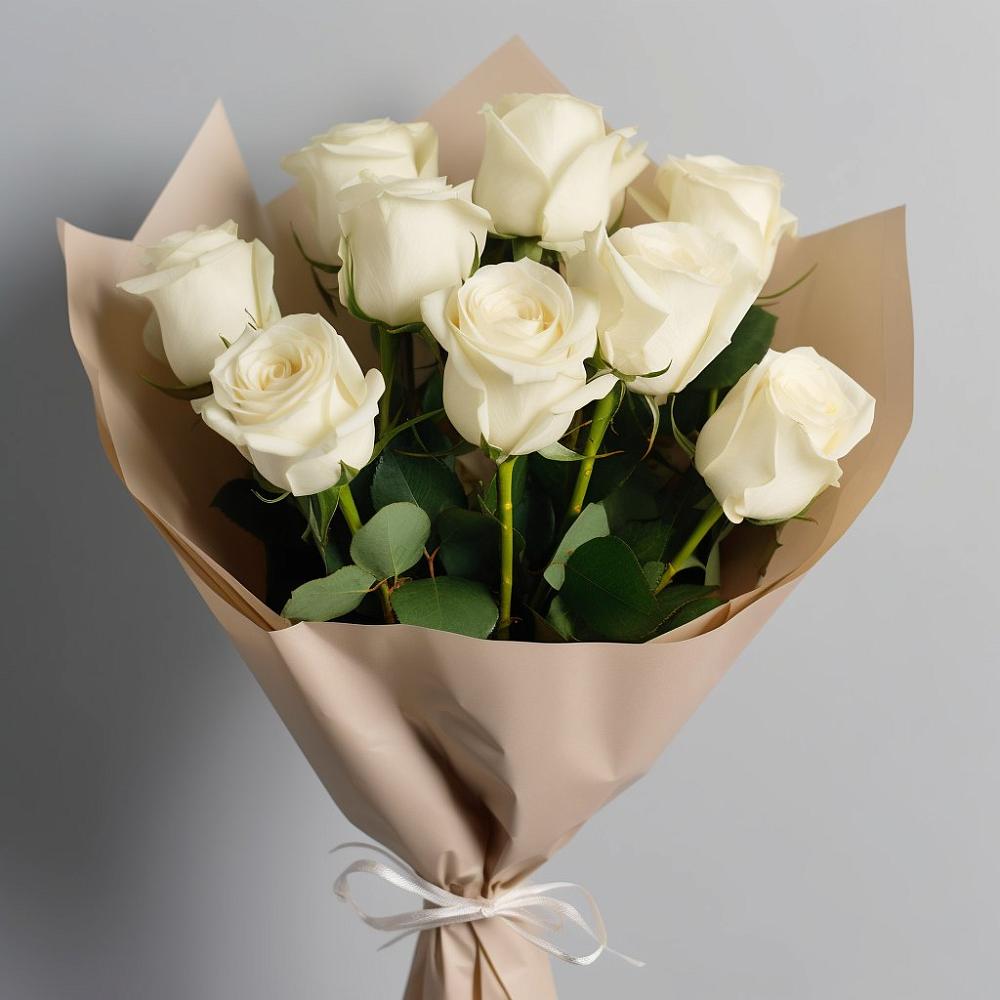 Букет 9 Белых роз Эдлесс Лав в Иннополисе