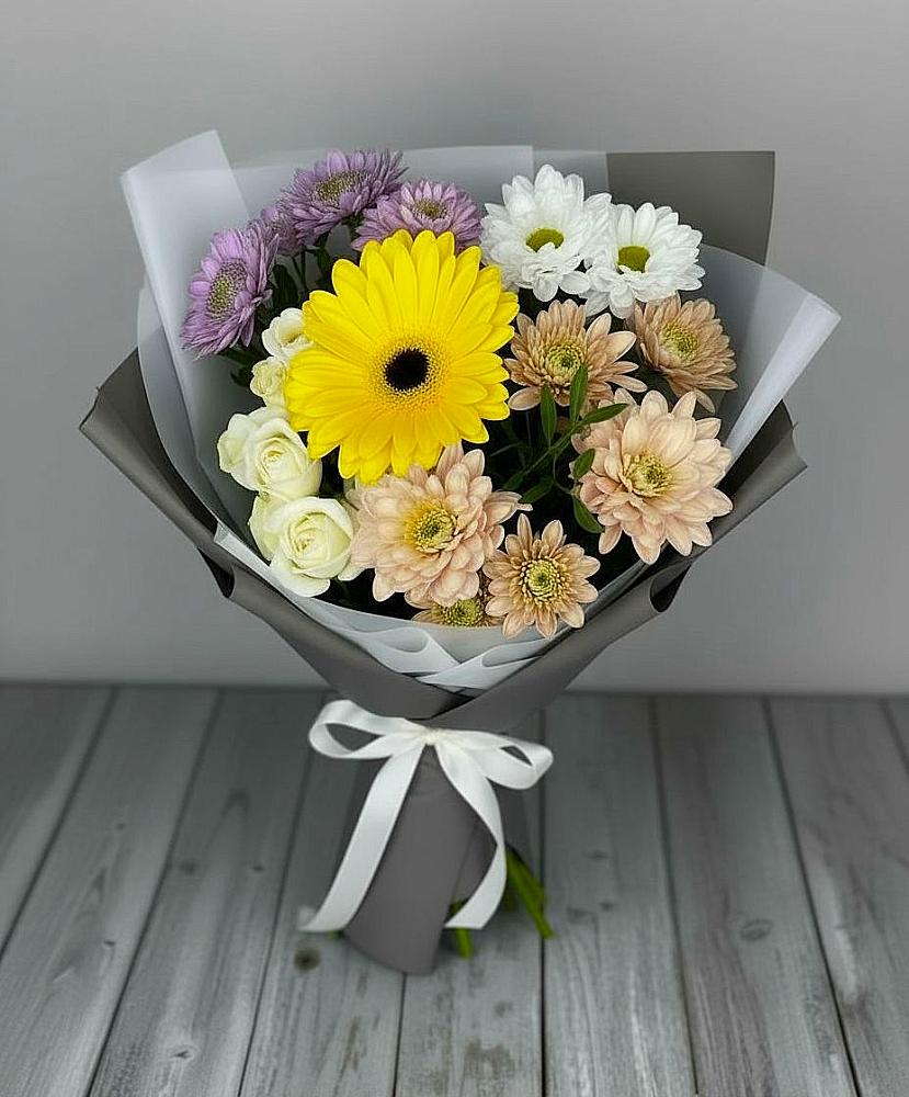 Букет цветов из: Розы, Герберы и Хризантемы в Иннополисе
