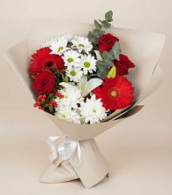 Букет цветов из:  Розы, Хризантемы, Герберы и Лилии в Иннополисе