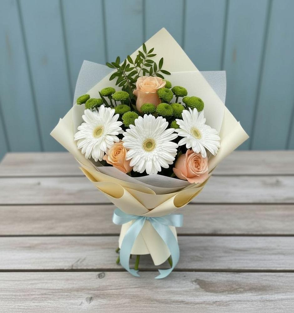 Букет цветов из: Герберы, Розы и Хризантемы в Иннополисе