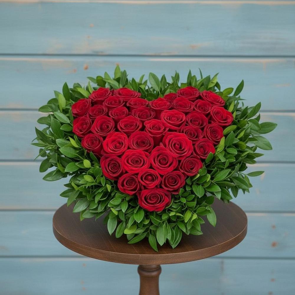 Цветочная композиция из Розы в виде сердца в Иннополисе