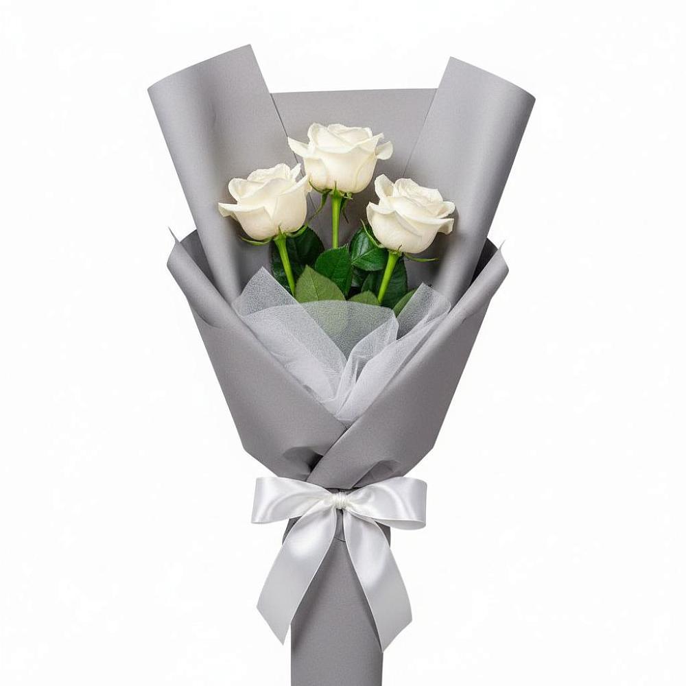Букет 3 белые розы в Иннополисе