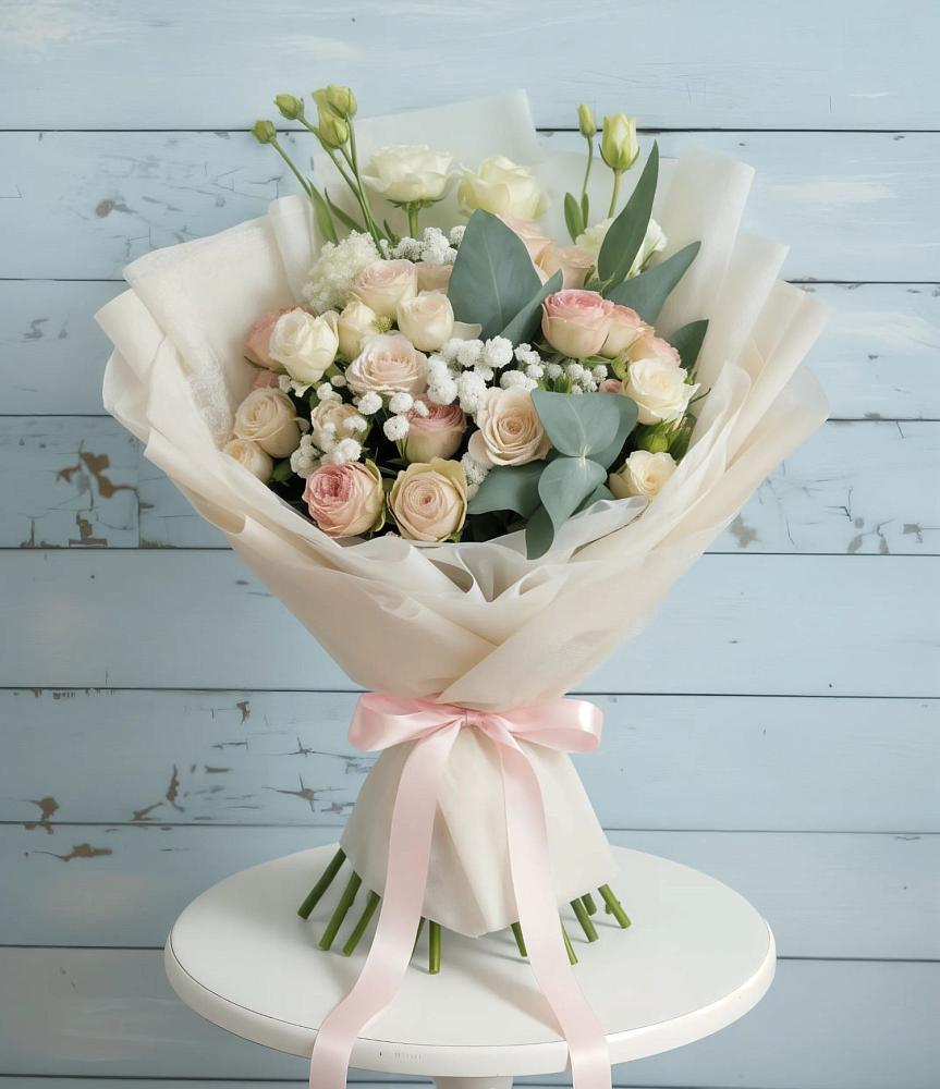 Букет цветов из: Розы и Лизиантусы в Иннополисе